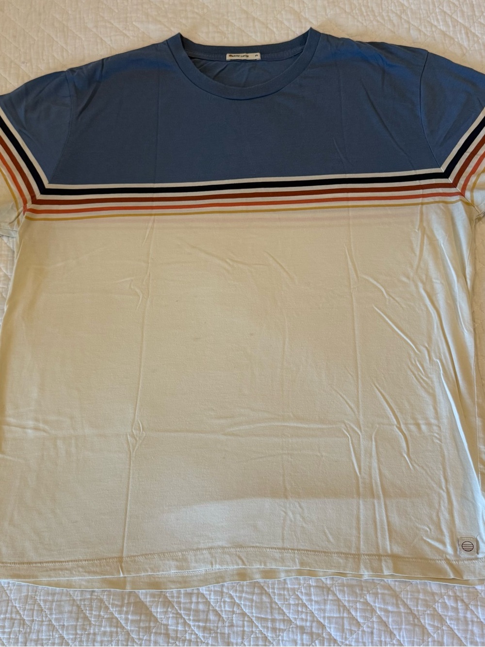 Marine Layer Signature Crew Stripe Tee Size XL